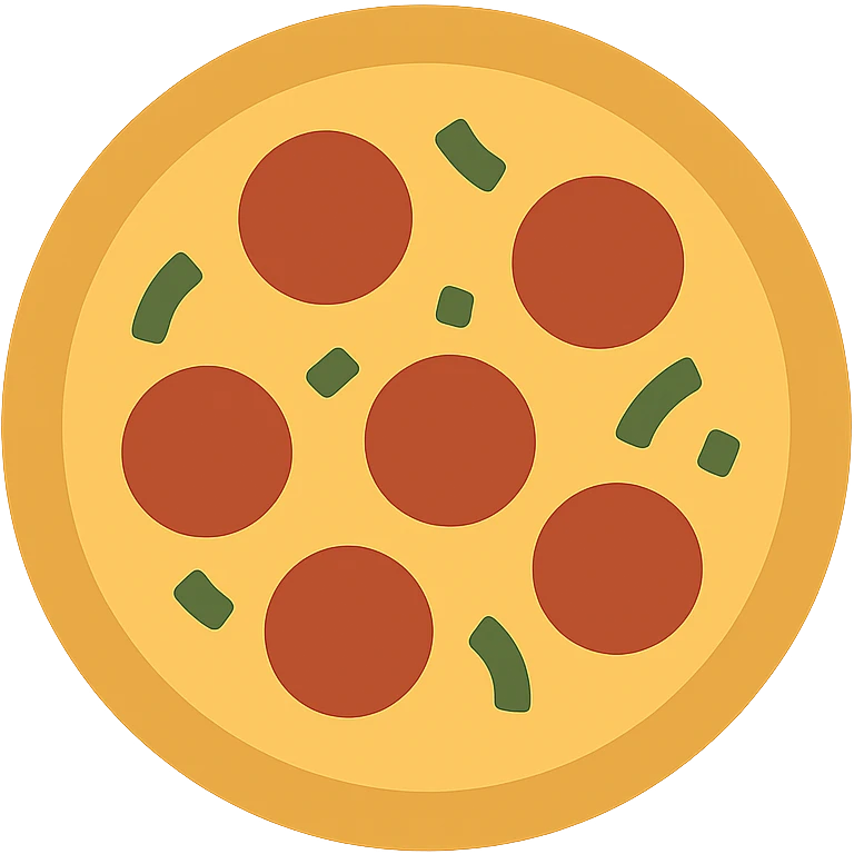 A pizza icon, flat design, simple and clean, with minimal details emoji