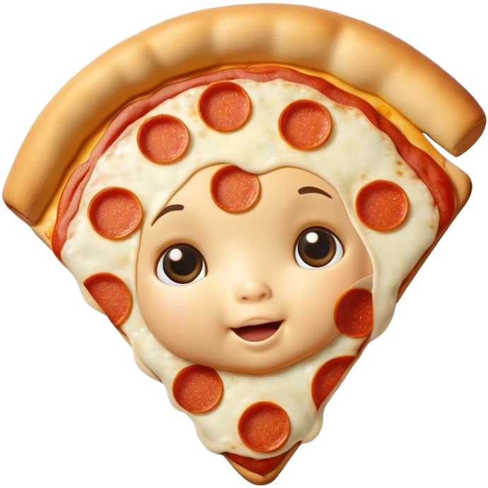 Pizza in the shape of a baby emoji