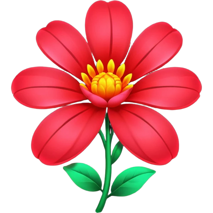 Red néon flowers emoji
