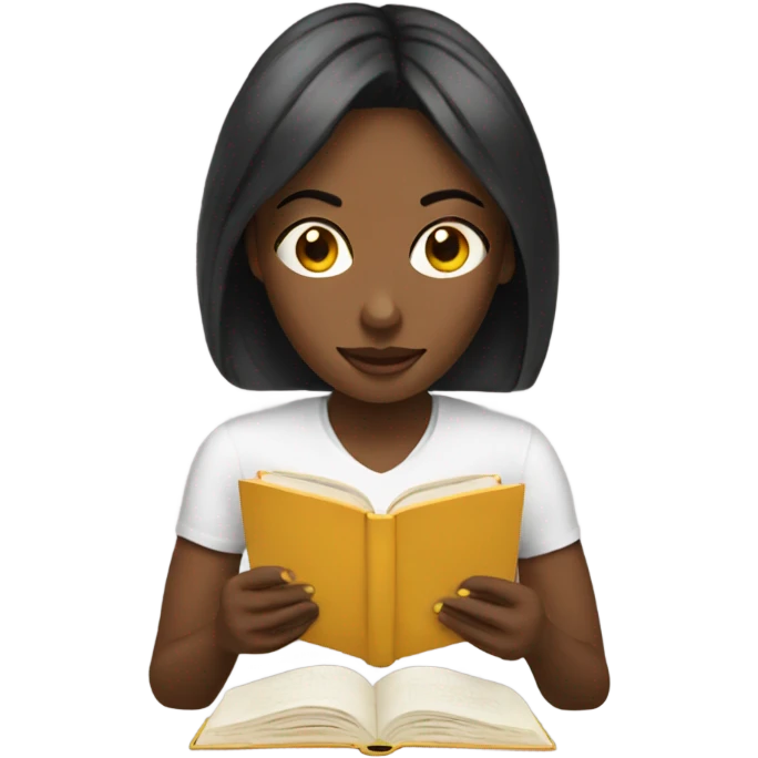 Female reading wit tea emoji