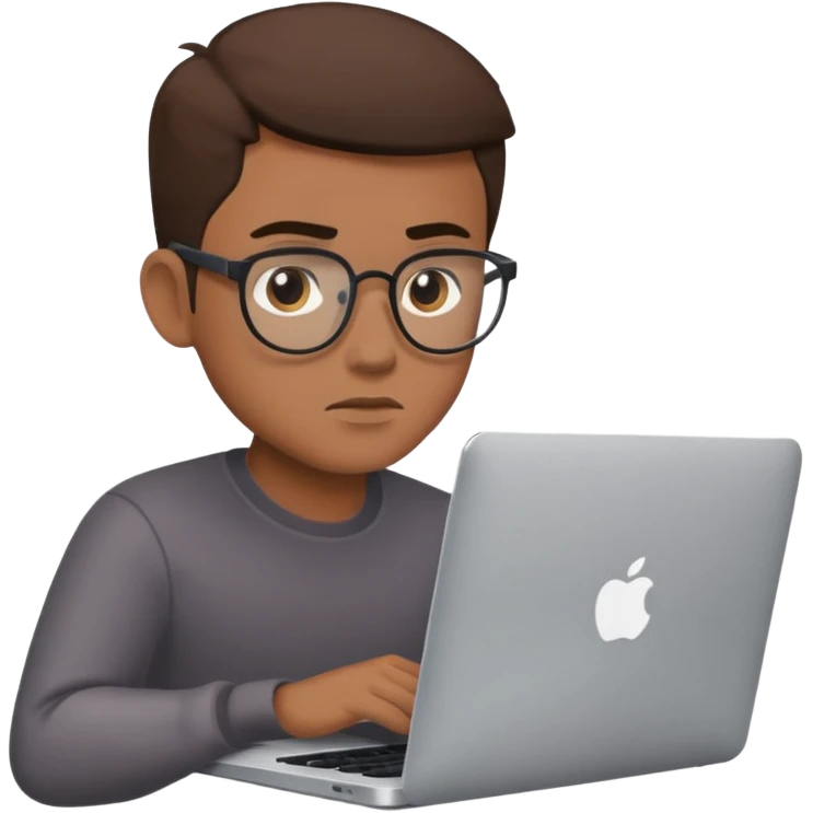 bold guy with macbook emoji