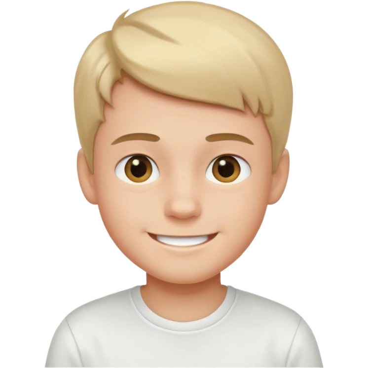 smiling boy in white shirt emoji