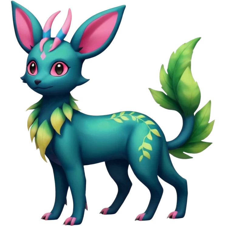 Salandit-Umbreon-Leafeon-Sylveon-Fakémon-hybrid-creature (full body)  emoji