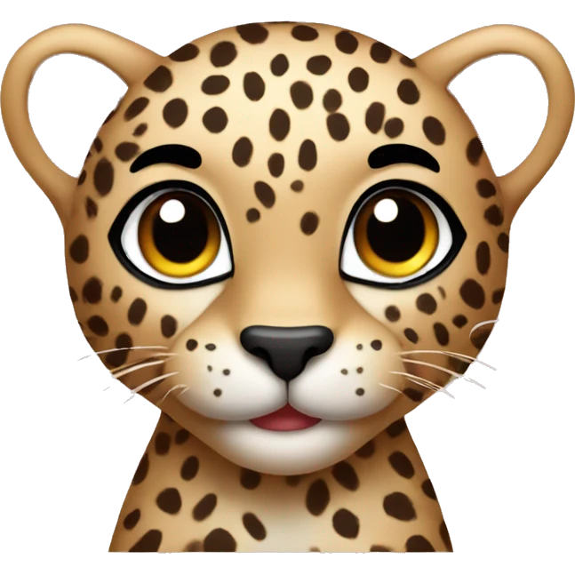 Cute Leopard with heart eyes emoji