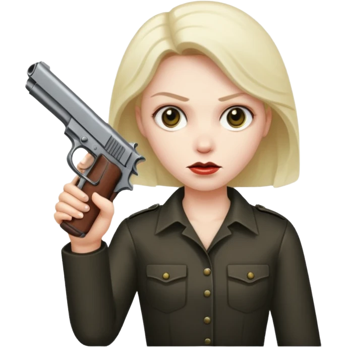 Una cara malvada con una pistolan emoji