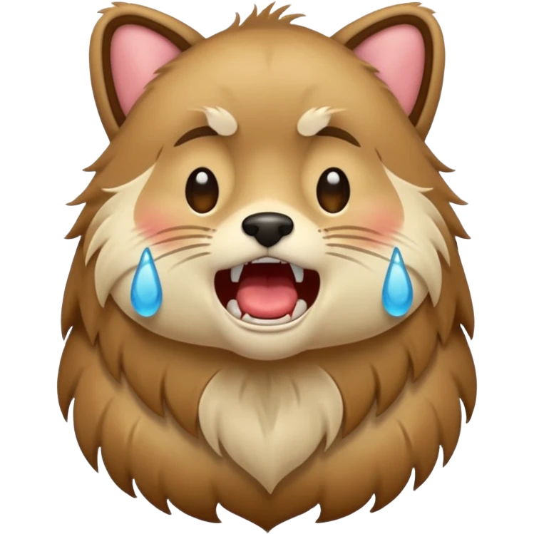 animal crying with shout, full body. emoji