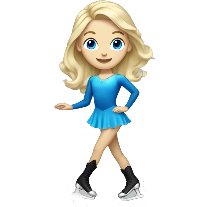 Blonde hair and blue eyed figure skater  emoji