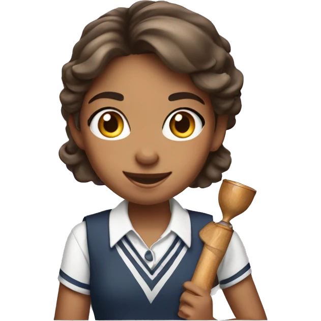 Cute preppy girl holding a stanley emoji