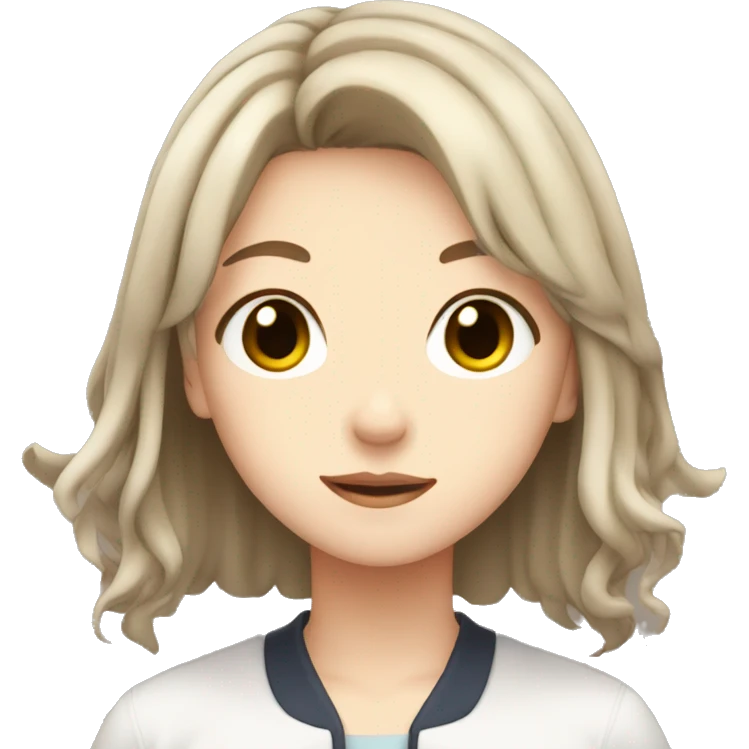 Anime girl with milky brown hair emoji