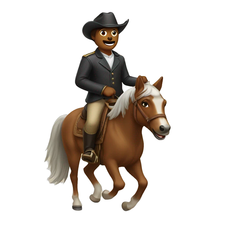 A dog riding a horse emoji