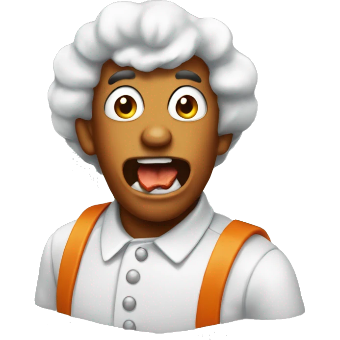 gobbling up fried chicken emoji