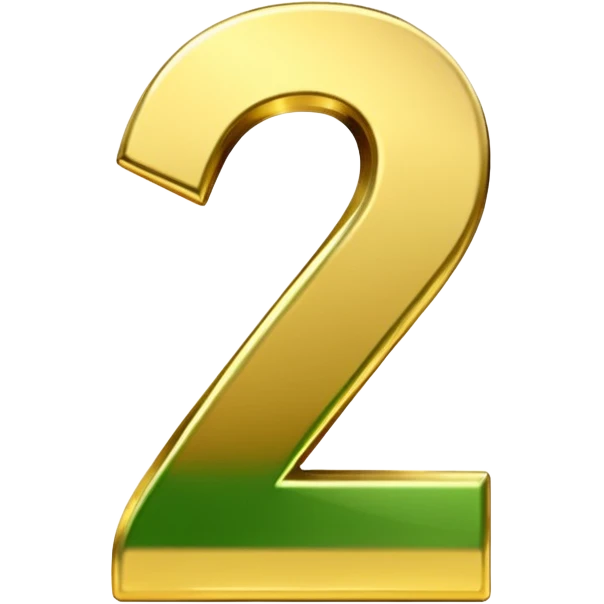 number 7 in golden and green shadows emoji