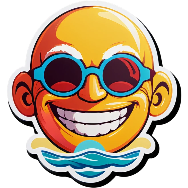 beach vibes with a smile bald emoji