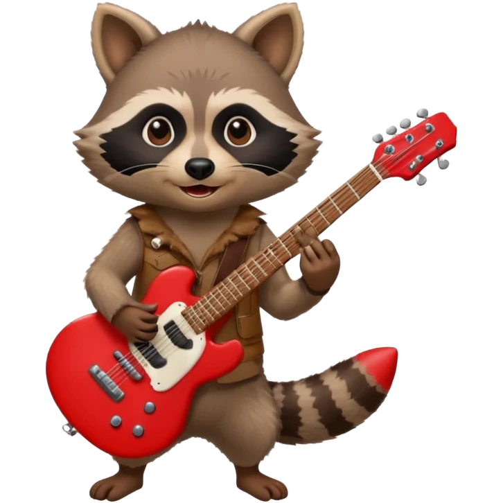 crazy Raccon with guitar emoji