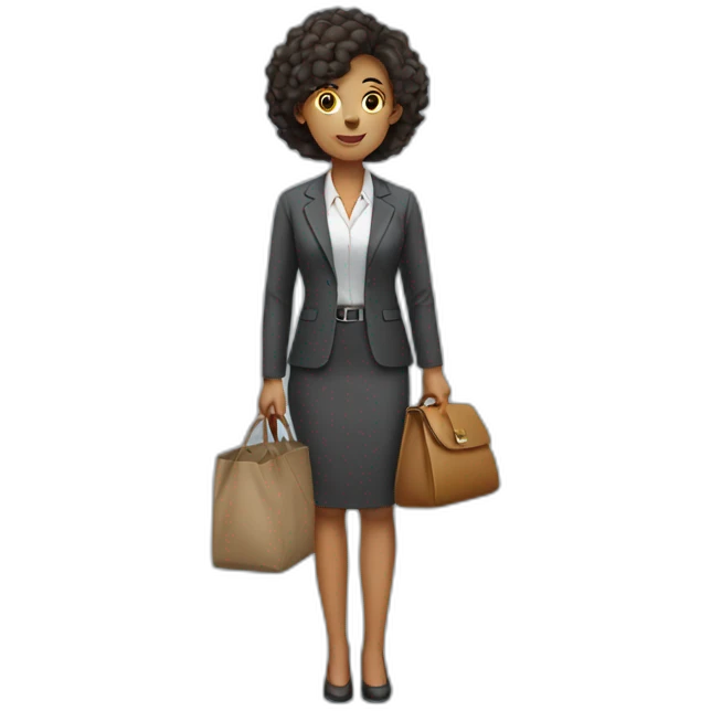 a office girl standing with a bag emoji