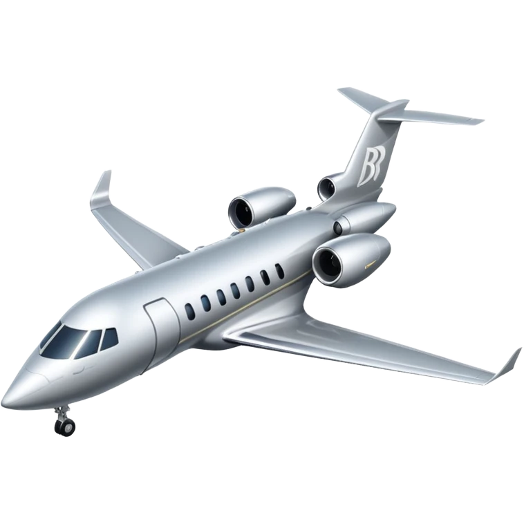 Private jet taking off with initials "BR"  on the tail emoji