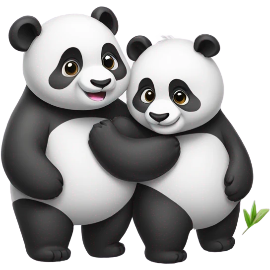 Cute two hugging pandas  emoji