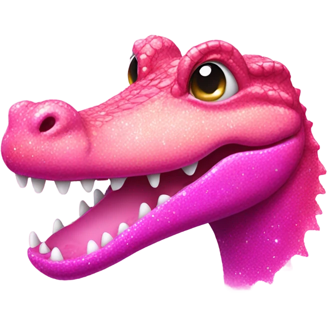Pink ombre alligator with glitter emoji