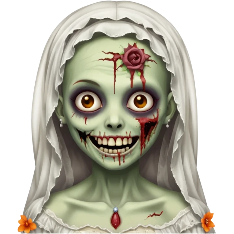 sweet smiling zombie bride emoji
