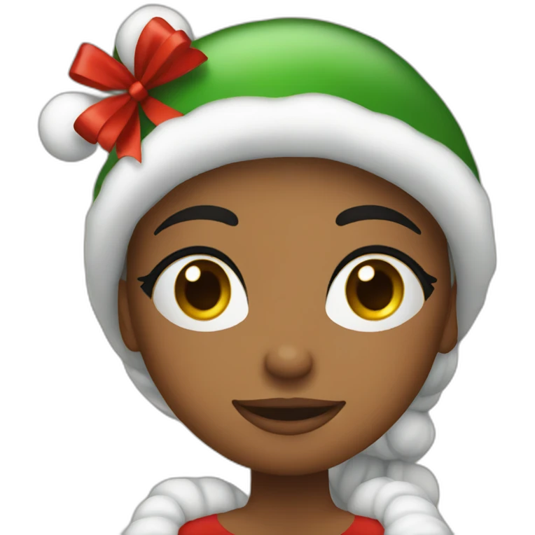 Christmas girl on the bed emoji