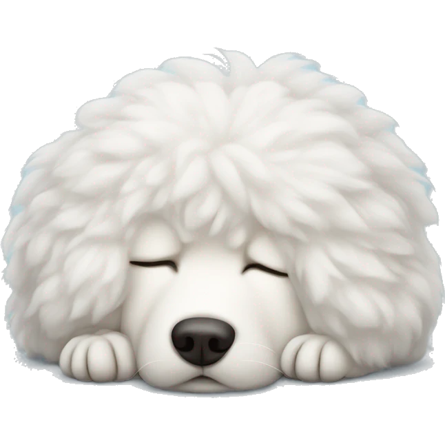 white fluffy dog sleeping emoji