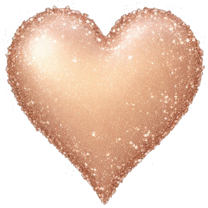 Sparkly rose gold heart emoji