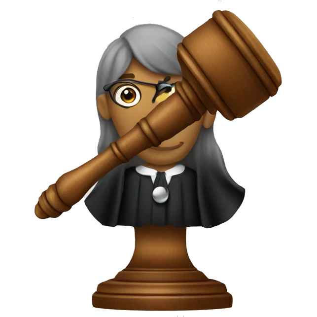 A JUDGE HOLDING A GAVEL emoji