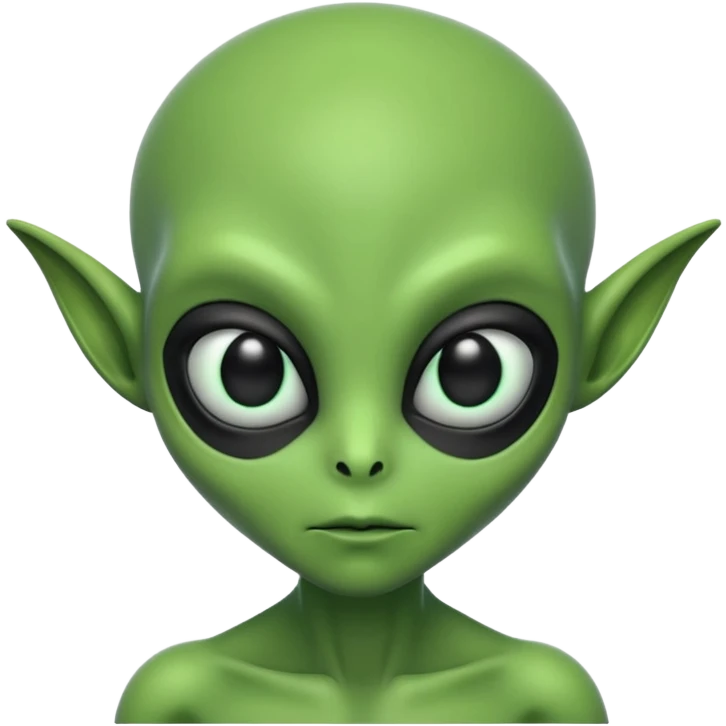 alien green, black eyes emoji