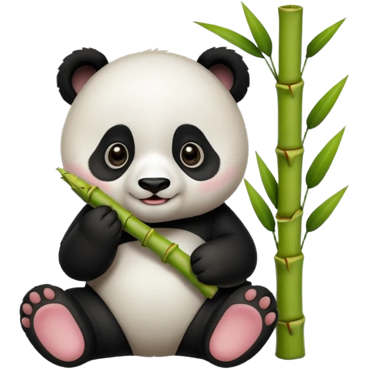 baby panda eating bamboo emoji