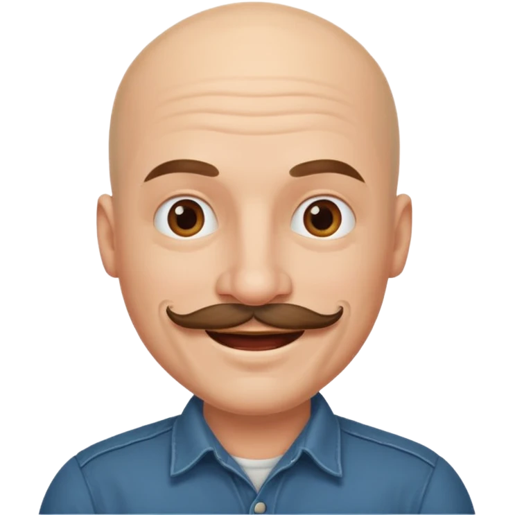 bald and mustached western man emoji