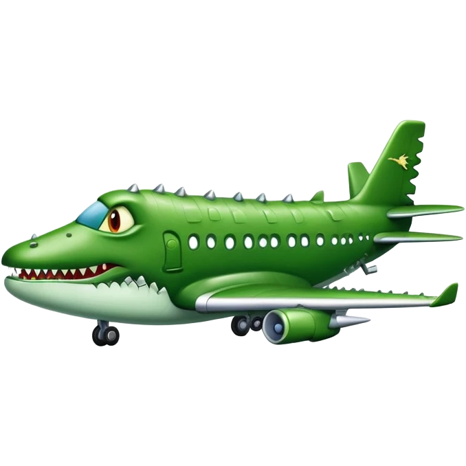 un avión con cara de cocodrilo  emoji