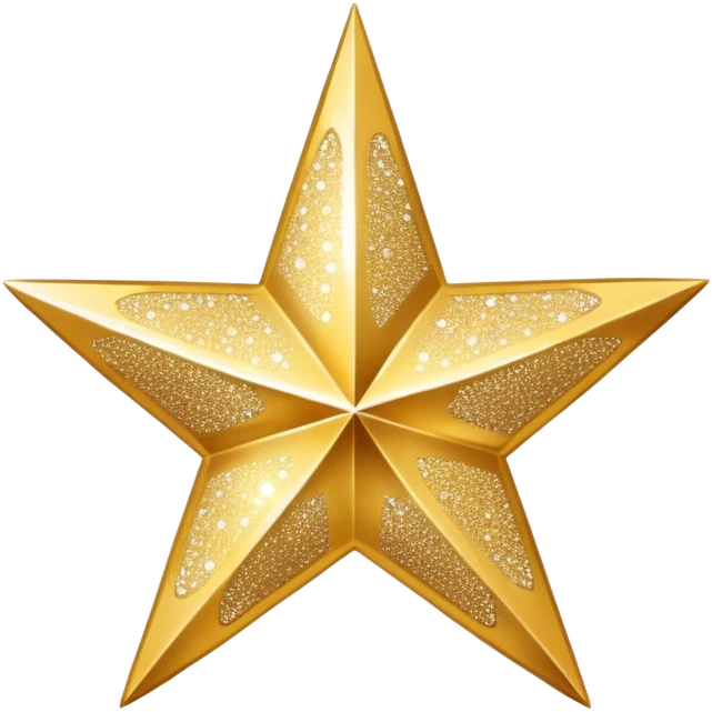 a large sparkle star where each point has a different pattern or texture, varied patterns on single sparkle emoji