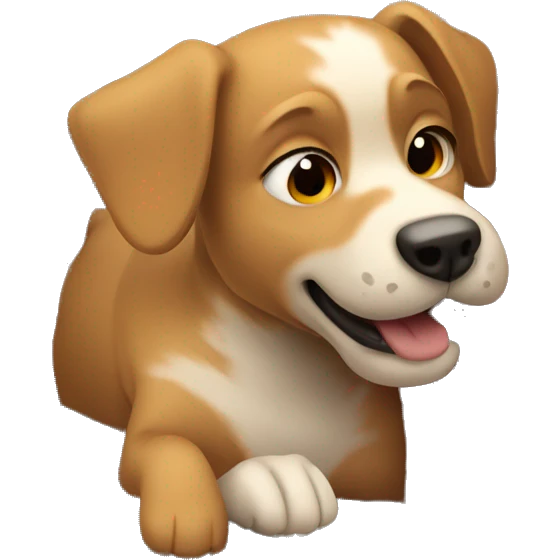 a dog breaking a brick wall emoji