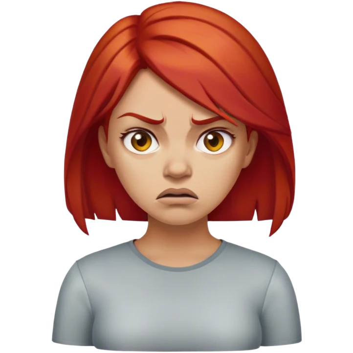 🤨+😠+👩🏼‍🦰 a bit angry more disgusted  emoji