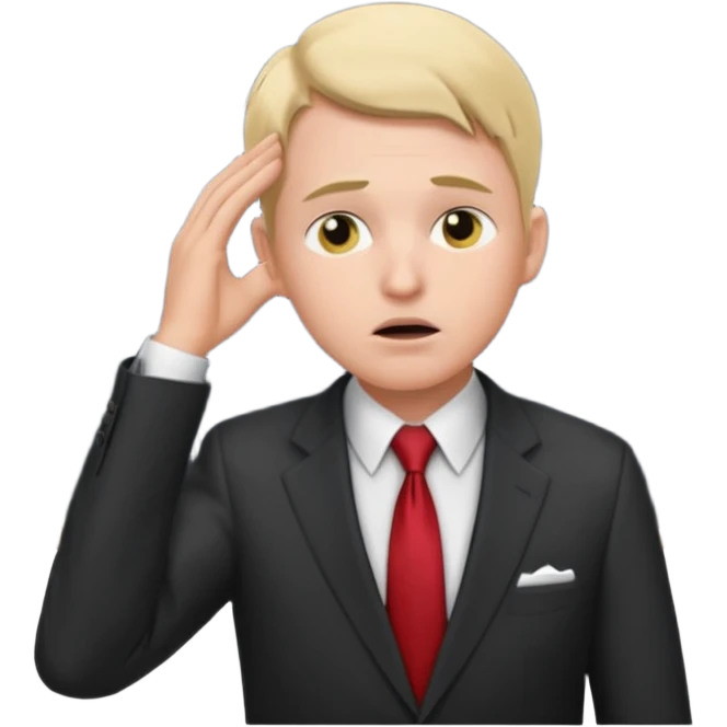 Mach mir einen Trader an der wallstreet der sich fragend an den kopf greift emoji