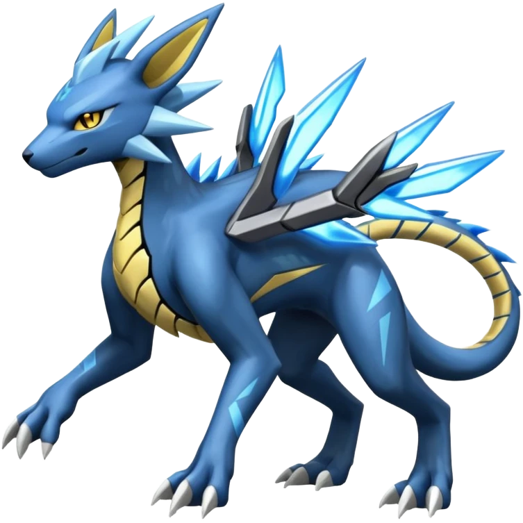 Palkia-Dialga-Zeraora-Manectric-Luxray-Fakémon-fusion-animal-creature, full body  emoji