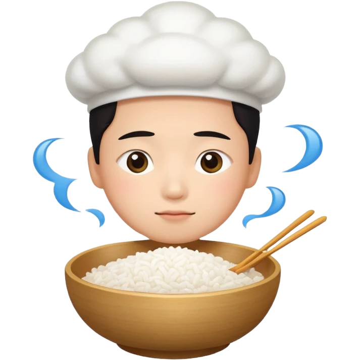 A Chinese dreaming about eating rice  emoji
