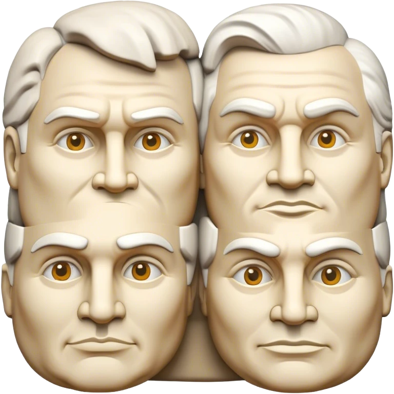 Cinematic Realistic Mount Rushmore Landmark Emoji, showcasing monumental carved presidential faces rendered with crisp textures and dynamic, historical lighting. emoji