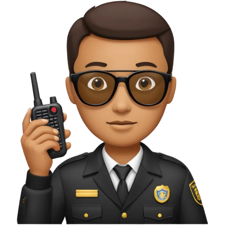 school security, sun glasses, holding walkie-talkie emoji