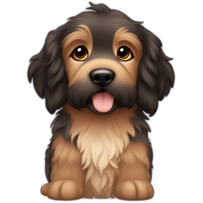 bouvier fawn brown and black puppy face very long hair emoji