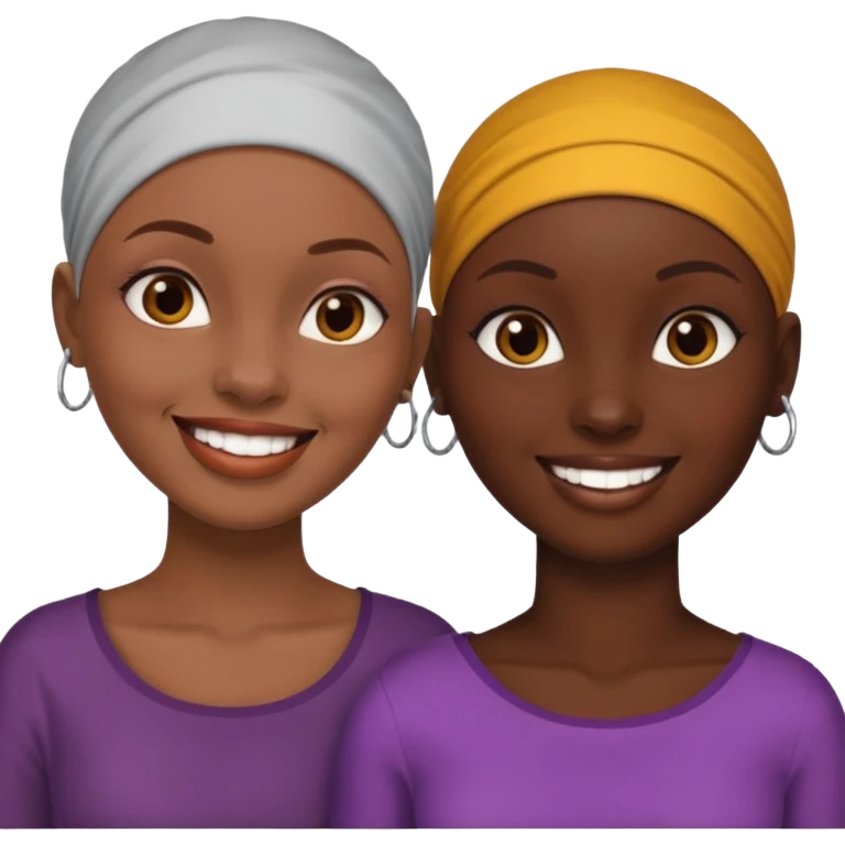 Ma meilleur amie africaine et moi (femme) africaine tous deux cheveux rasé emoji
