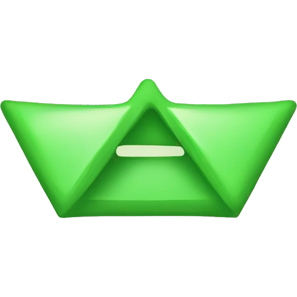 completely green triangle filled flat emoji