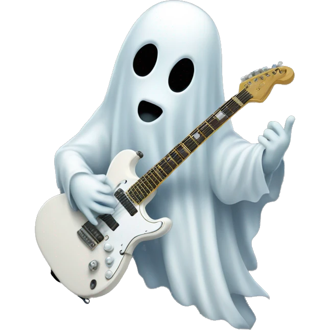 ghost playing electric guitar emoji