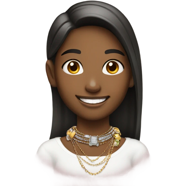 smiling girl with jewelry emoji