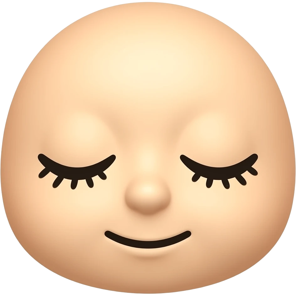 Kawaii round glossy sleepy face emoji emoji