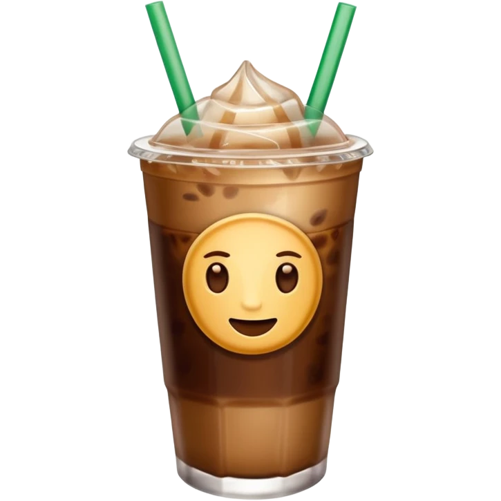 Starbuck ice coffee with ice cubes emoji
