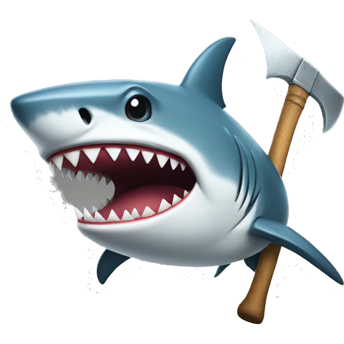 shark with pickaxe emoji
