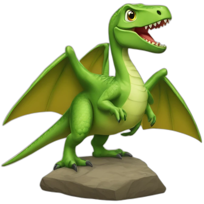 Oiseau sur dinosaure emoji
