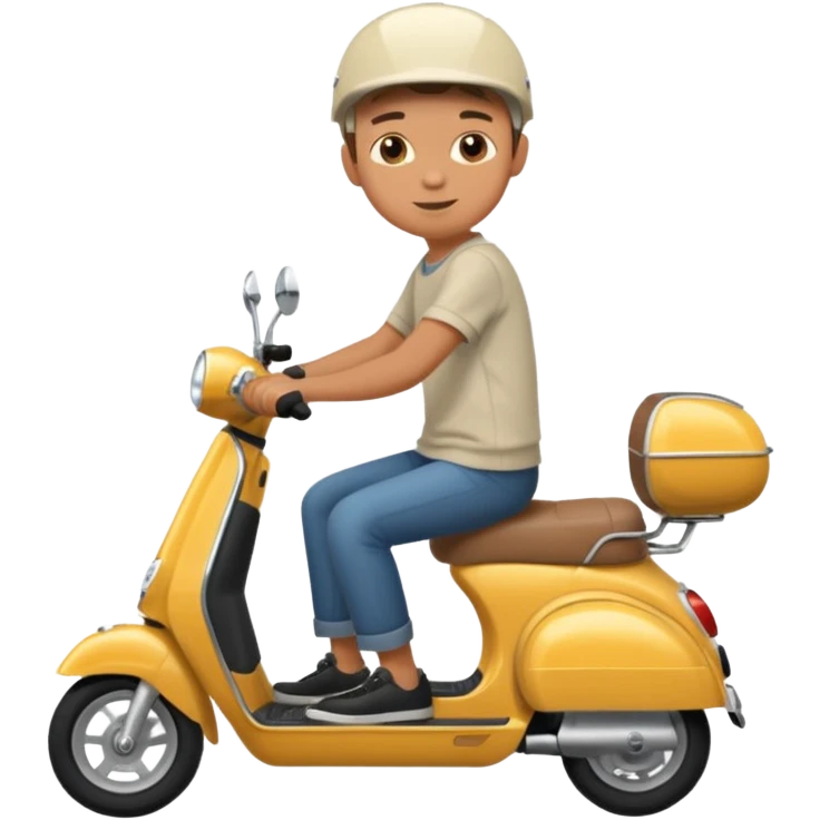 a boy riding a scooter emoji
