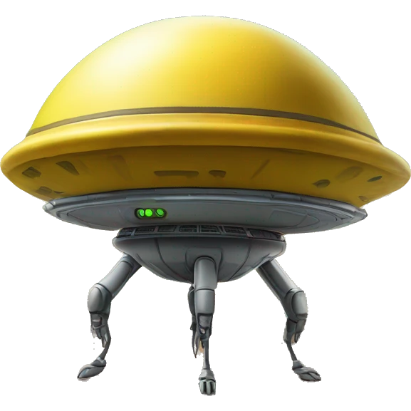 UFO Martian yellow planet earth funny emoji